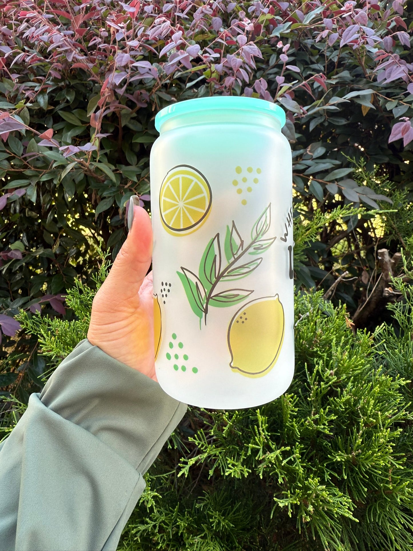 When Life Gives You Lemons – 16oz Frosted Glass Can Cup