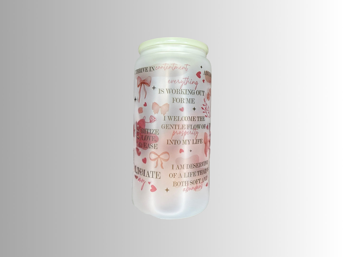 Daily Reminders 16oz Glass Can Cup
