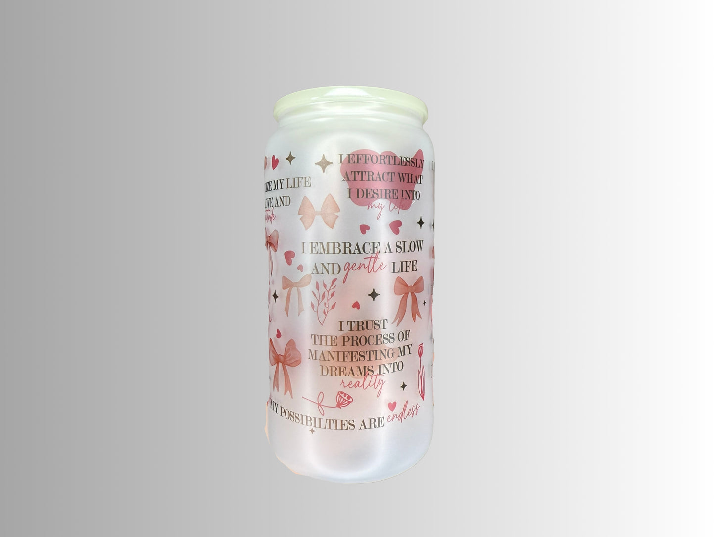 Daily Reminders 16oz Glass Can Cup