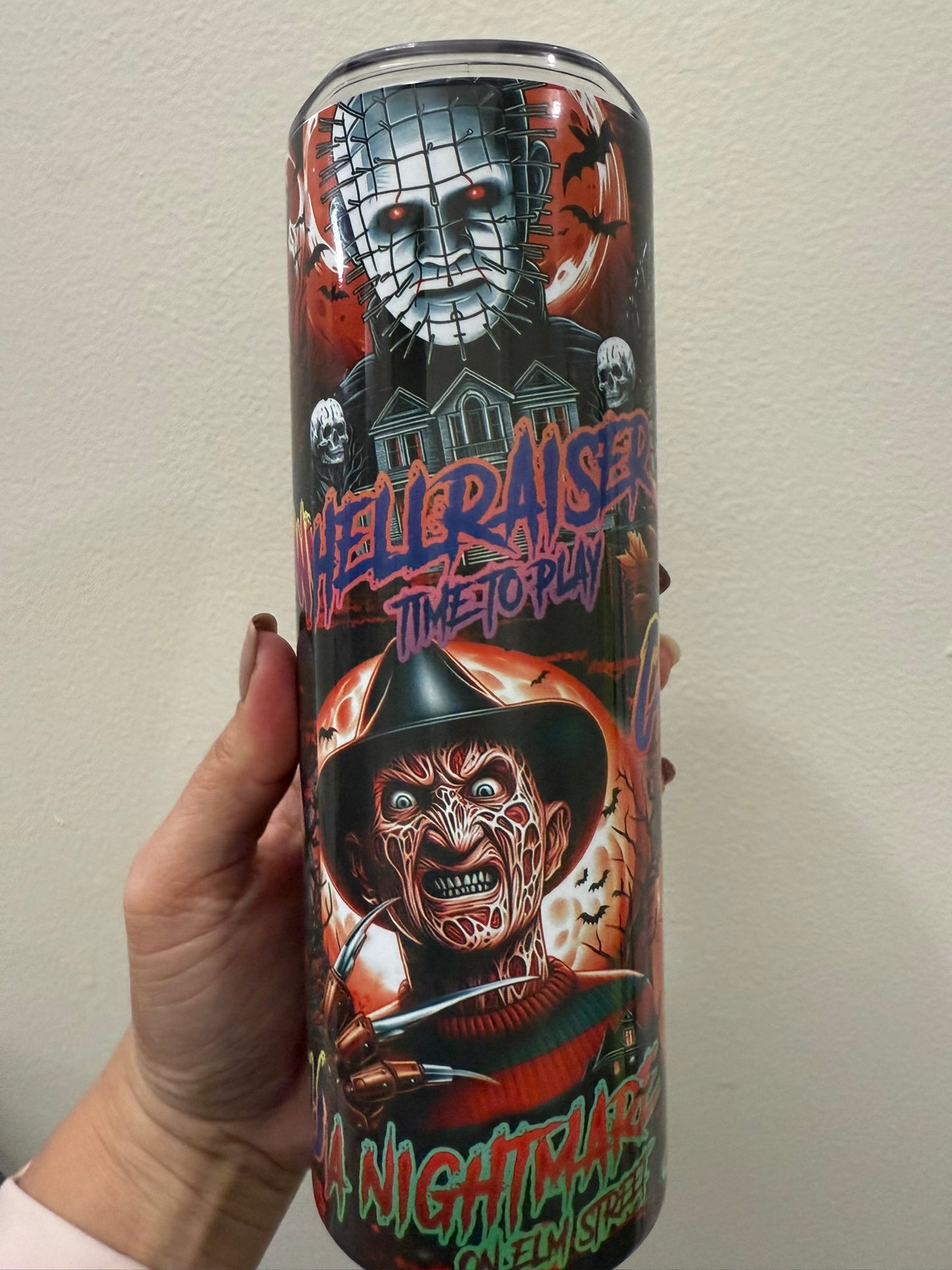 Horror Legends Collage 20oz Tumbler | Freddy, Jason, Michael Myers, Chucky, Pennywise & Pinhead