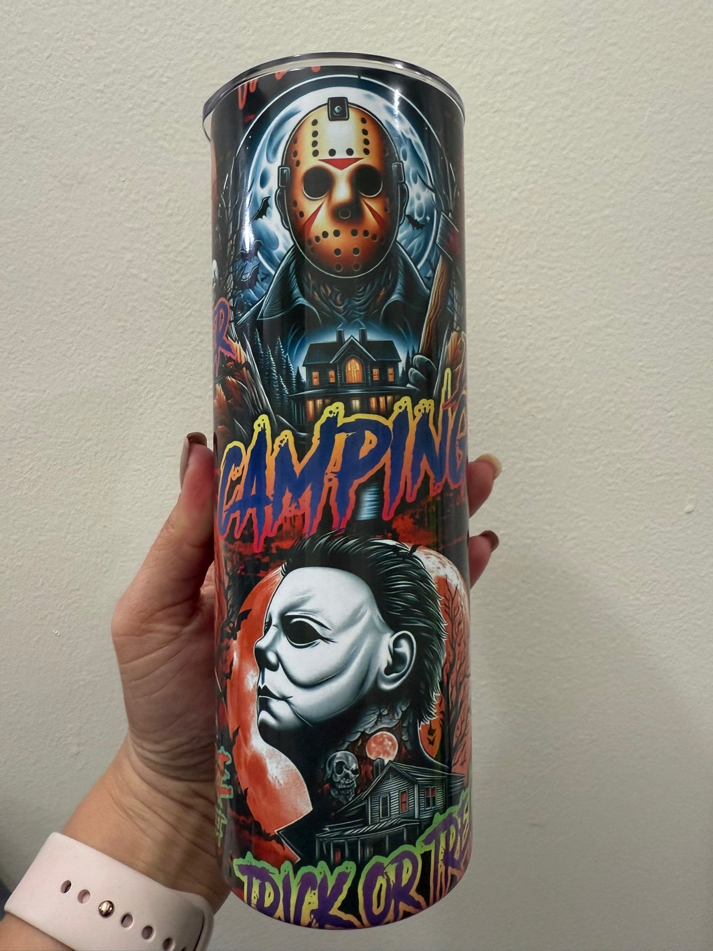 Horror Legends Collage 20oz Tumbler | Freddy, Jason, Michael Myers, Chucky, Pennywise & Pinhead