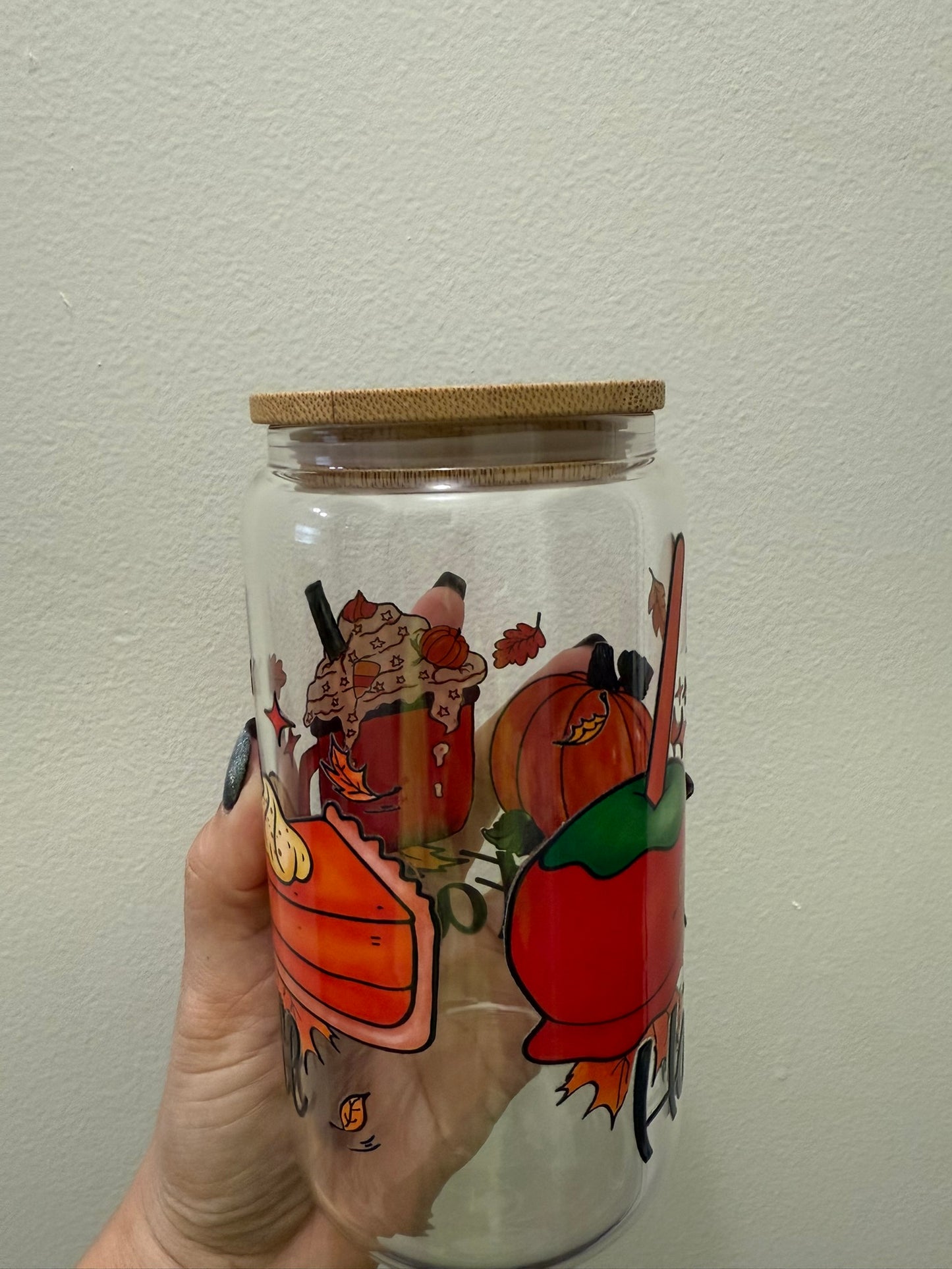 Happy Fall Y’all 16oz Glass Can Cup