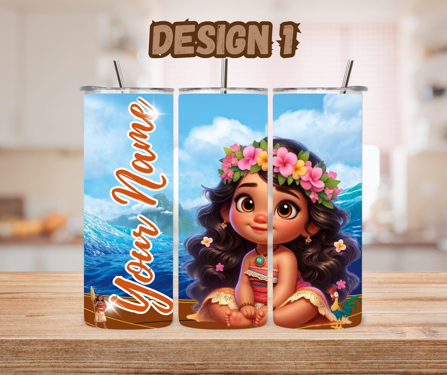20oz Custom Disney Moana Tumbler