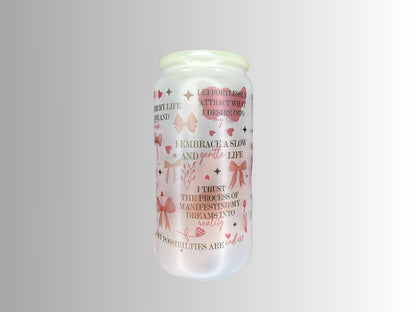 Daily Reminders 16oz Glass Can Cup