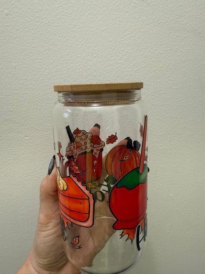 Happy Fall Y’all 16oz Glass Can Cup