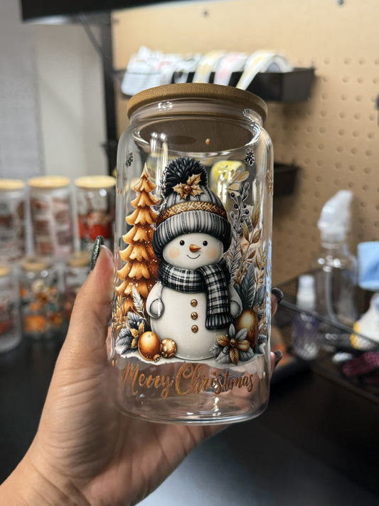Gold & Neutral Snowman Christmas