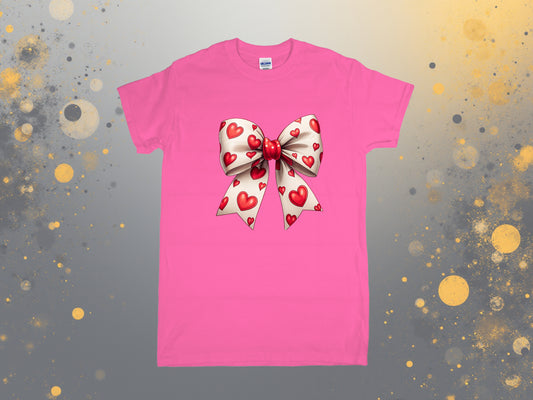 Red Heart Bow Valentine T-Shirt