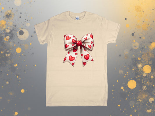 Red Heart Bow Valentine T-Shirt