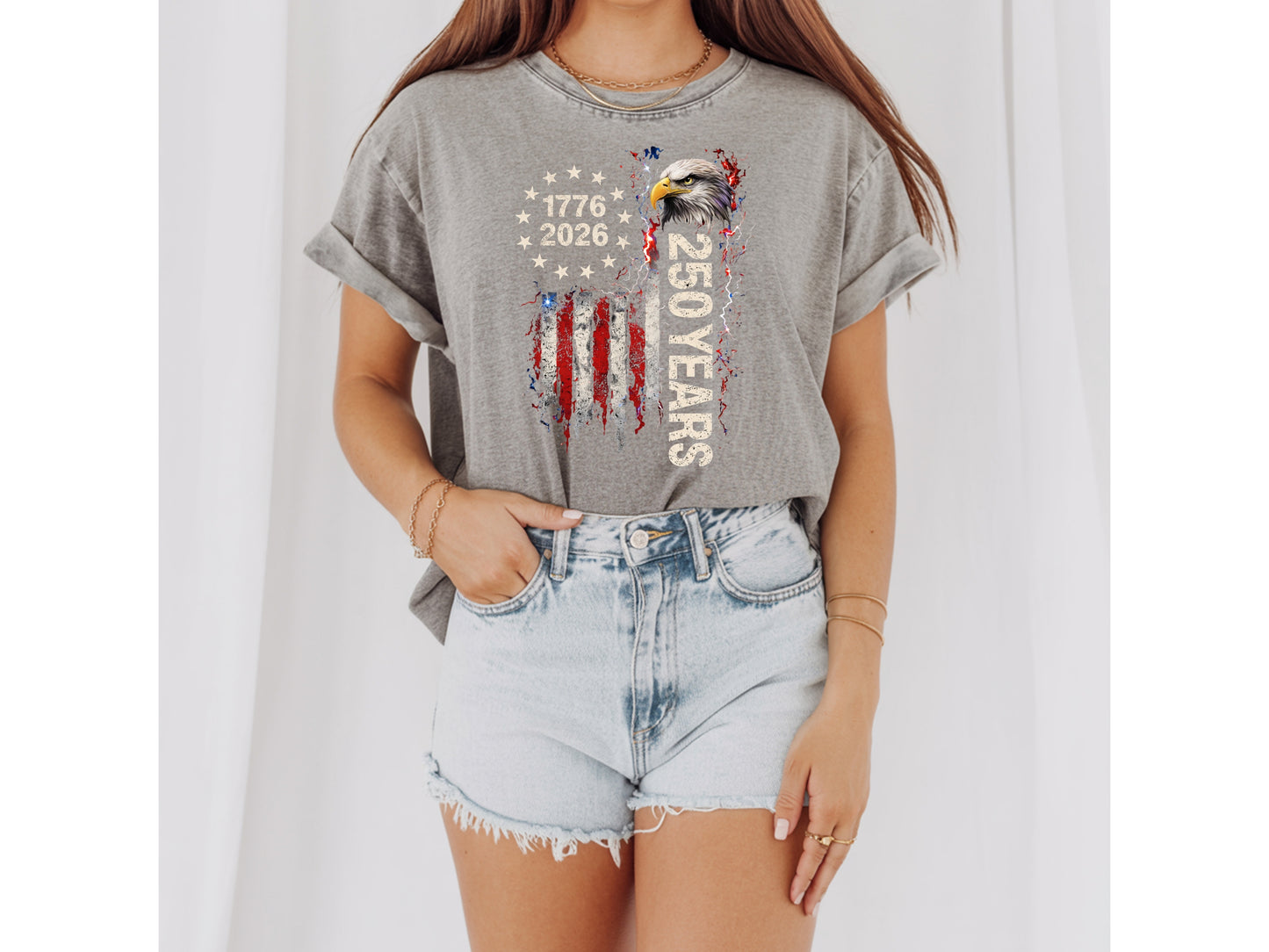 250 Years of American Freedom Patriotic Eagle T-Shirt | 1776–2026 Anniversary Graphic Tee