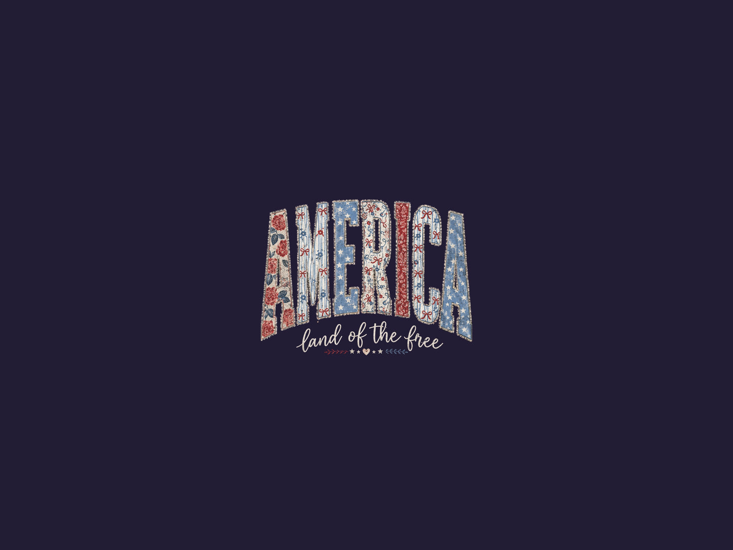 America Cherry Bow Patriotic T-Shirt — Coquette 4th of July Graphic Tee for Women