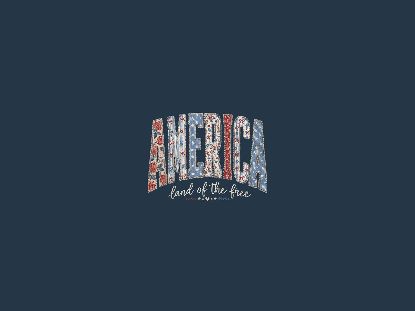 America Cherry Bow Patriotic T-Shirt — Coquette 4th of July Graphic Tee for Women