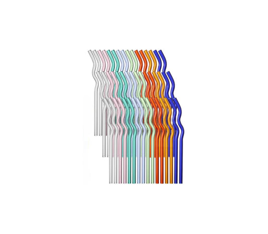 Resuable Glass Wavey Straws